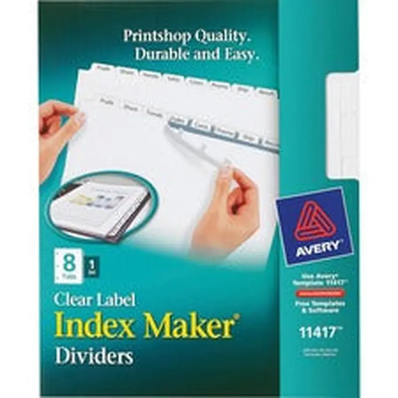 Avery® Index Maker Print & Apply Clear Label Dividers with White Tabs