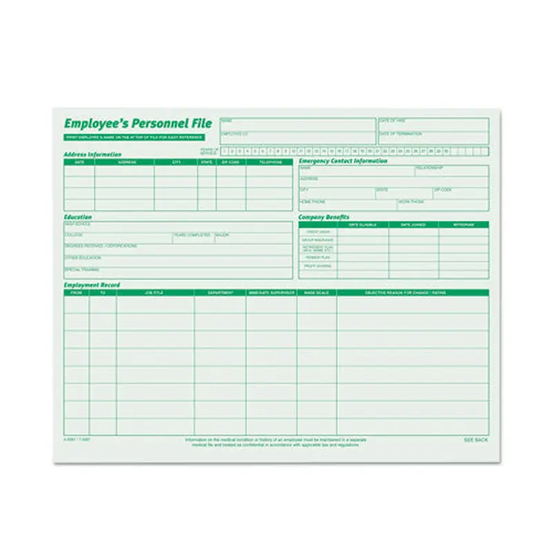 FORM,FOLDER,EMPL REC,20PK