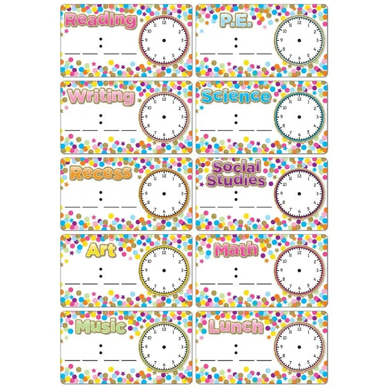 Ashley Die-cut Magnets, Dry Erase Confetti Schedule Cards (ASH19009)