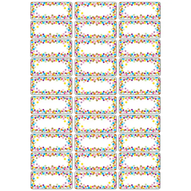Ashley Magnetic Die-Cut Small Foam Nameplates & Labels, Confetti (ASH 18006)