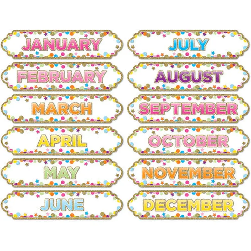 Ashley Magnetic Die-Cut Time Savers, Confetti Months of the Year (ASH 19008)