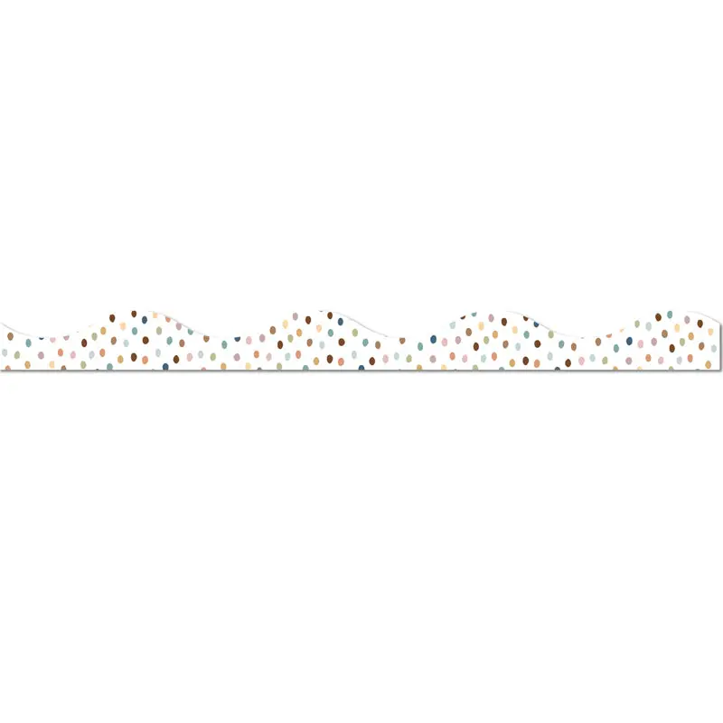 Ashley Magnetic Scallop Border Painted Dots, Everyone Is Welcome, 12 Pieces,12"X1" (ASH 11433)