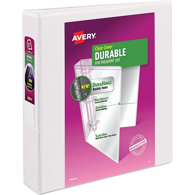 Avery  1.5" Durable View Durahinge Binder, White (AVE 17022)