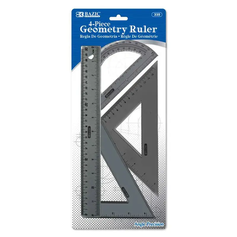 Bazic Geometry Ruler Combination Set 4-Piece (BAZ 335)