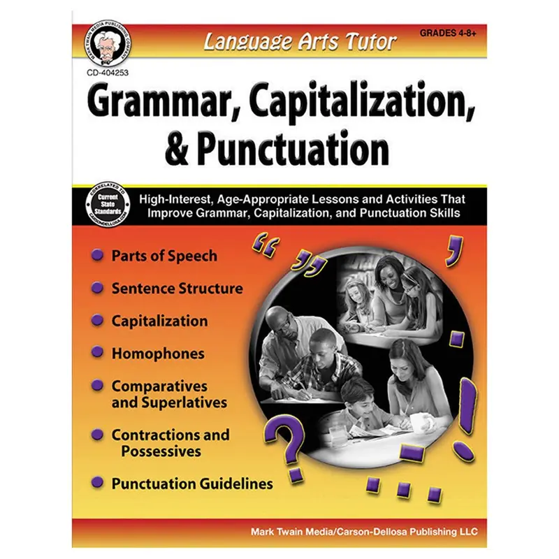 Carson Dellosa Language Arts Tutor: Capitalization Punctuation, Grade 4-8 (CD 404253)