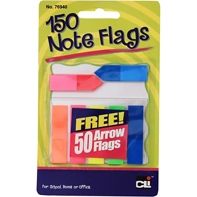 Charles Leonard Note Flags, Pack of 30 In 5 Colors (CHL 76940)