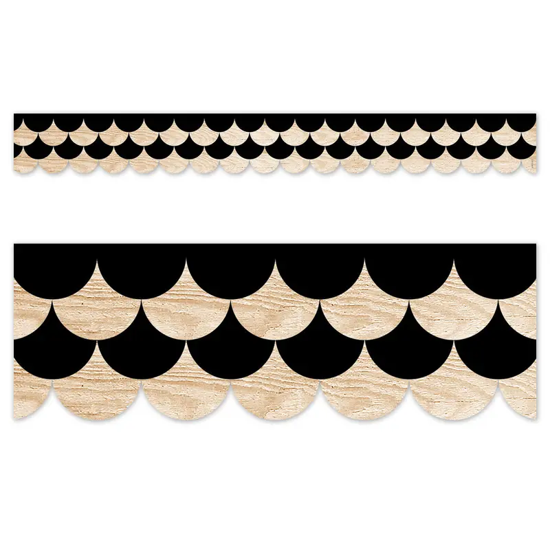CTP Core Decor Black and Wood Scallops EZ Border (CTP 10975)