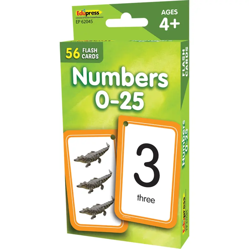 Edupress Numbers 0-25 Flash Cards, 56 Cards (EP 62045)