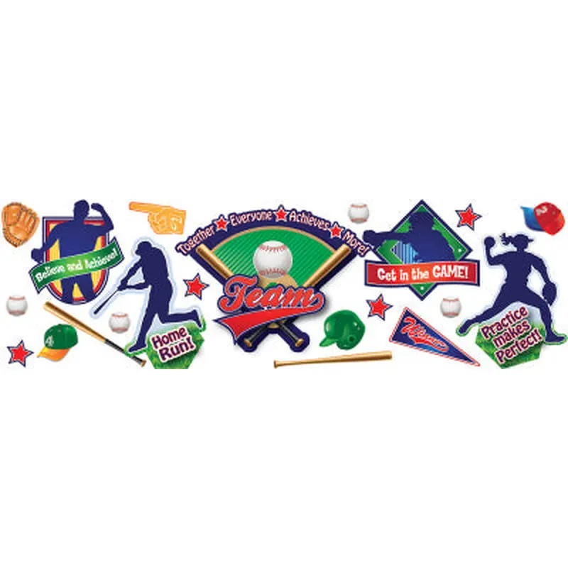 Eureka Baseball Bulletin Board Set, 36 Pieces (EU 847676)