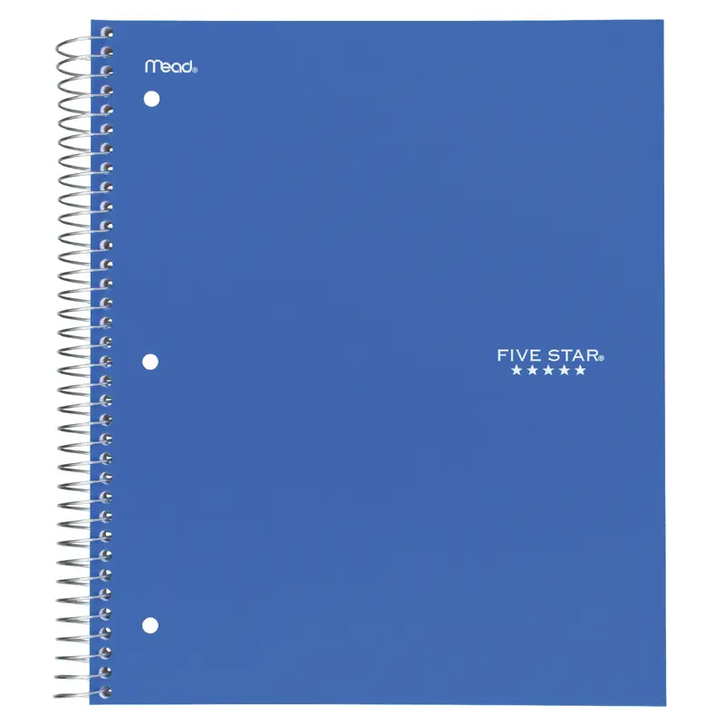 Five Star Cobalt Blue Notebook, College Ruled, 1 Subject, 11" x 8.5" (11281)