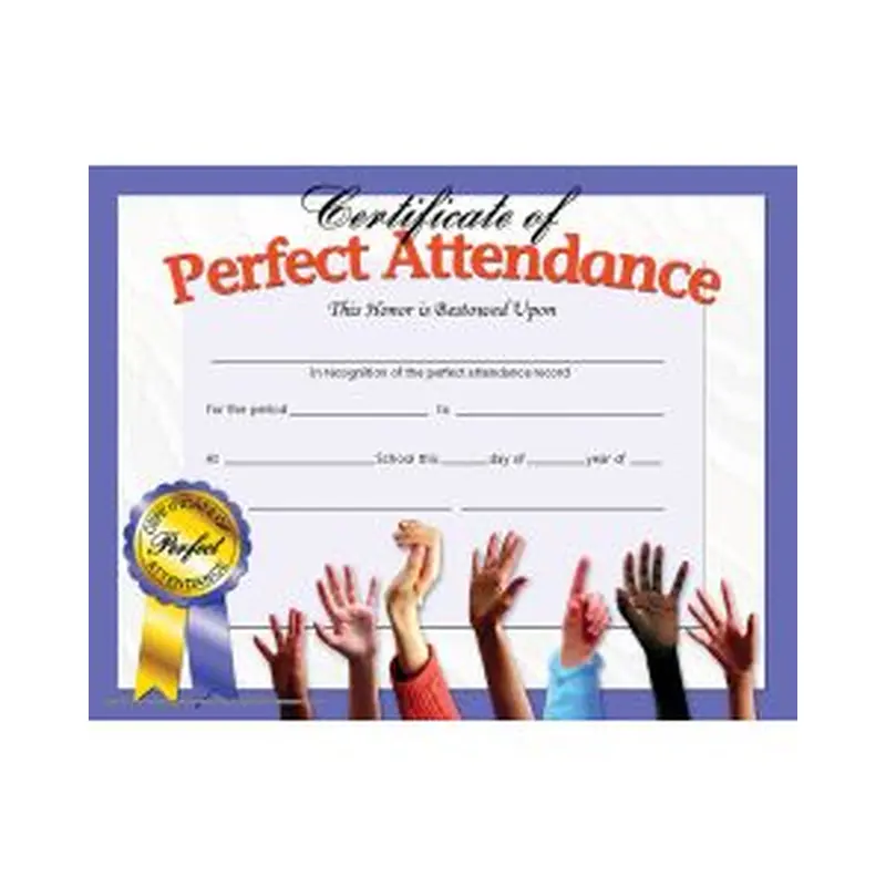 Flipside Certificate of Perfect Attendance (VA613)