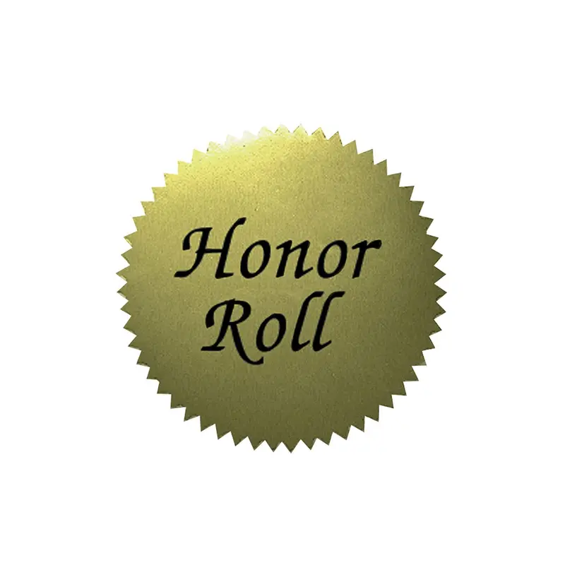 Flipside Honor Roll Gold Certificate Seals, 2", 50 Count (VA 317)