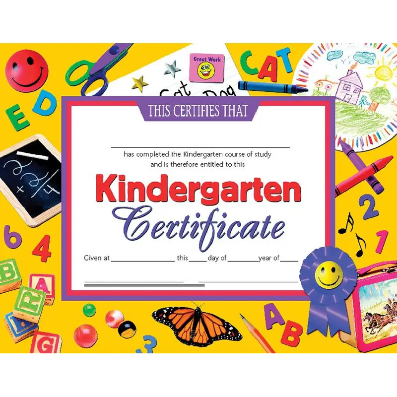 Hayes Kindergarten Certificate, Pack of 30, 8.5" x 11" (VA 701)