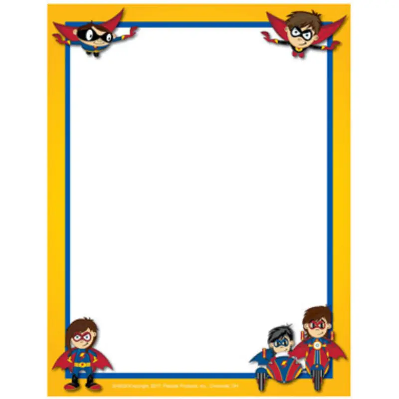 Hayes Superhero Border Decorative Paper, 50 Pack (SH002)