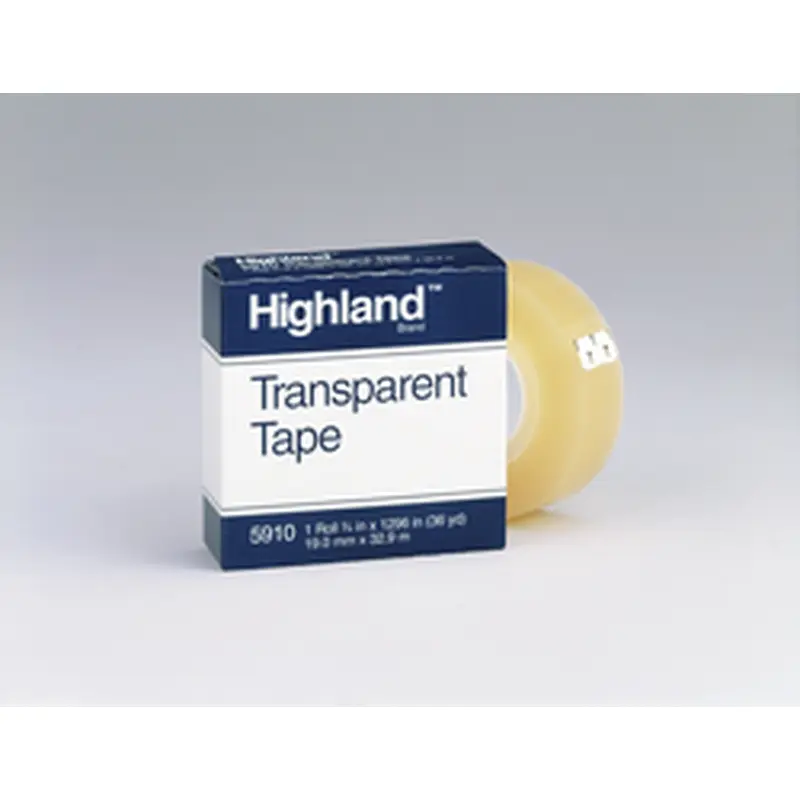 Highland Transparent Tape, 3/4 x 1296", 1 Inch Core (MMM 5910)