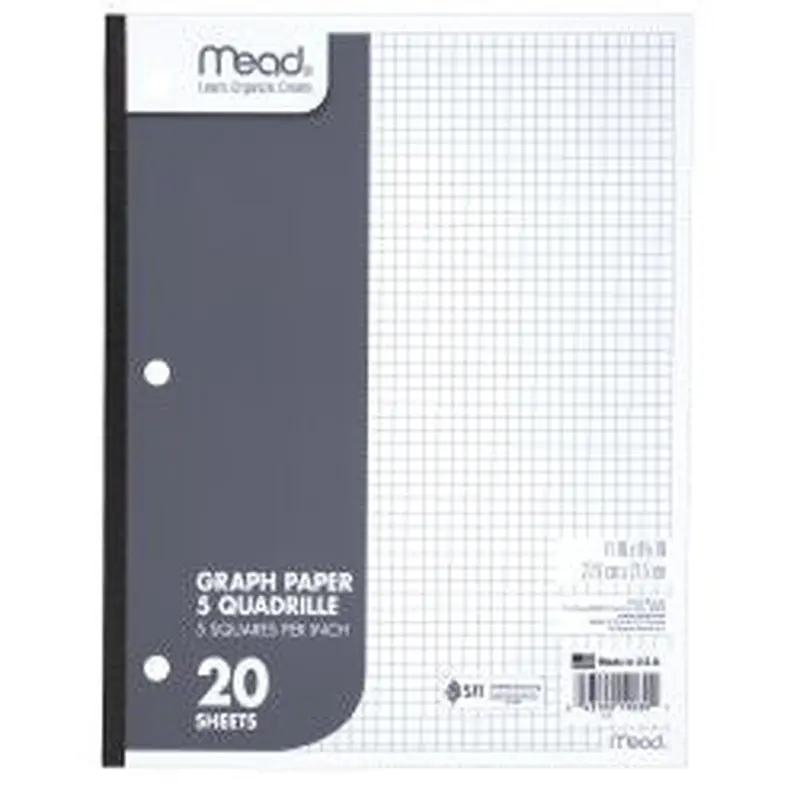 Mead 4-Quadrille Graph Paper Pads, Pack of 12, 11" x 8.5" 20 sheets (19010)