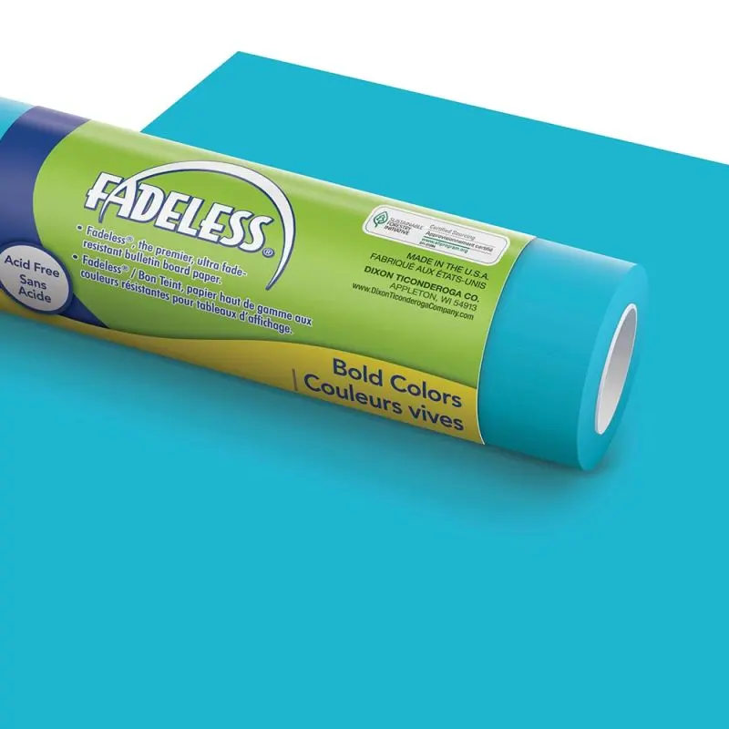Pacon Fadeless Bulletin Board Art Paper, 48" x 12', Azure Blue (P 0057168)