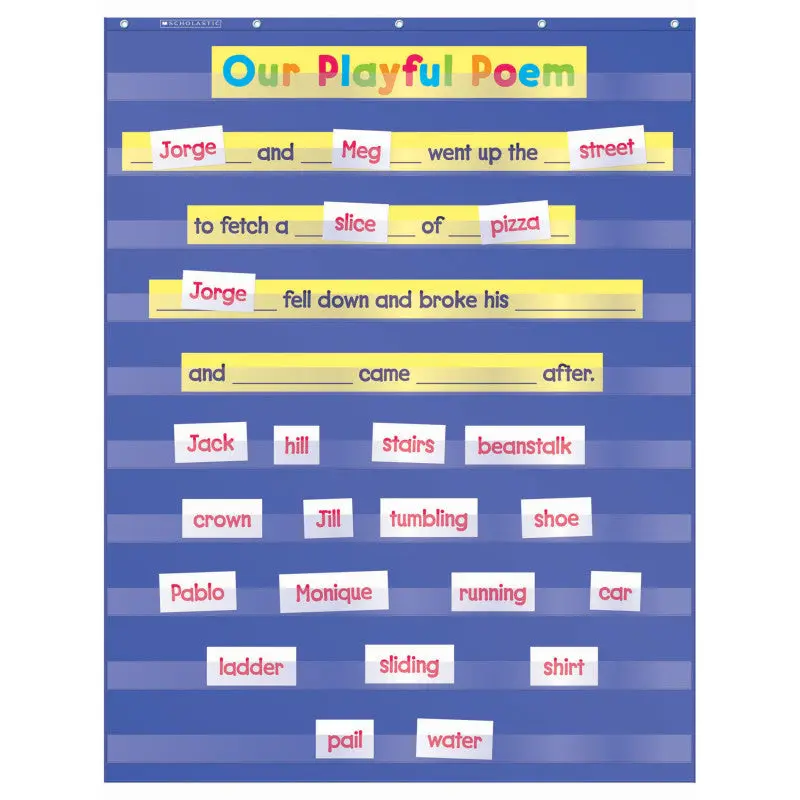 Scholastic Daily Standard Pocket Chart, Blue (SC 511500)