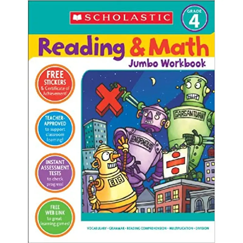 Scholastic Reading & Math Jumbo Workbook Grade 4  (SC 786034)
