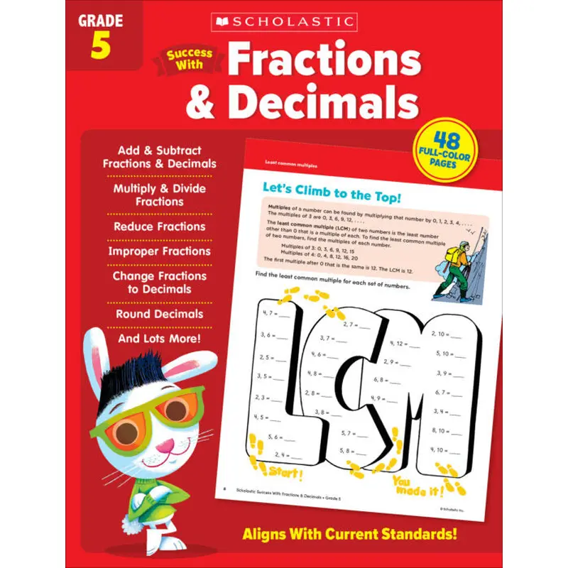 Scholastic Success With Fractions & Decimals Activity Book Grade 5 (SC 735518)