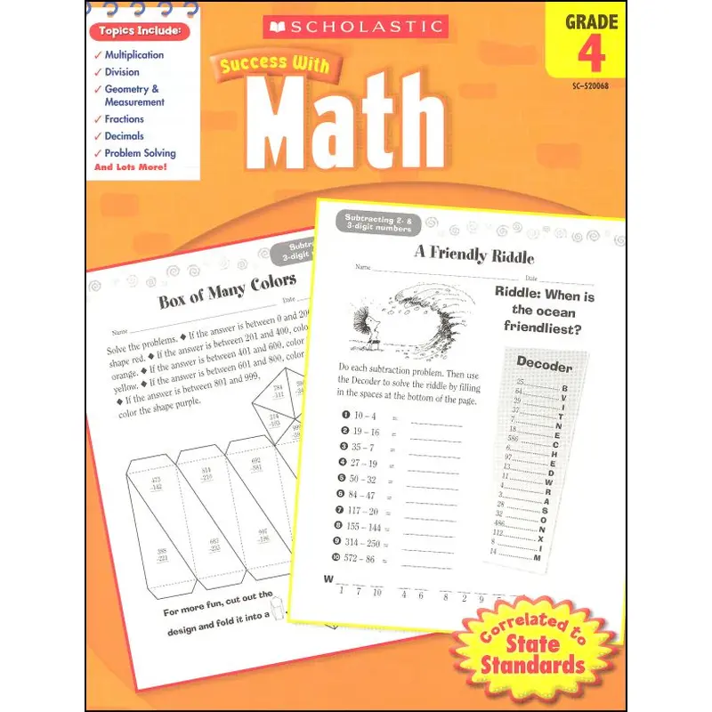 Scholastic Success with MATH Grade 4 Activity Book (SC-520068)