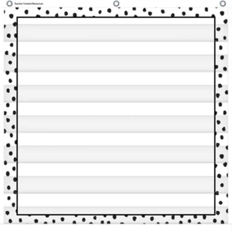 Teacher Created Black Painted Dots on White 7 Pocket Chart, 28'' x 28'' (TCR 20103)
