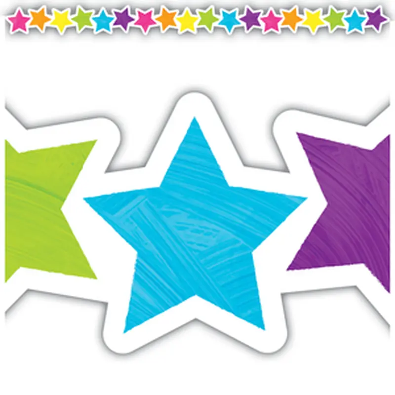 Teacher Created Brights 4Ever Stars Die-Cut Border Trim (TCR 3930)