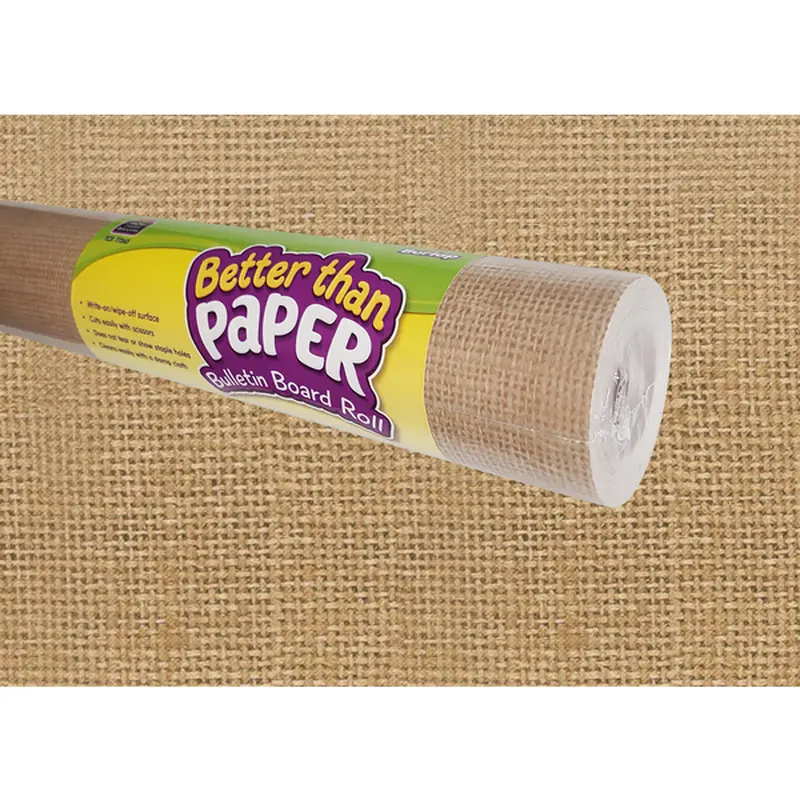 Teacher Created Burlap Better Than Paper Bulletin Board Roll, 4' x 12' (TCR 77365)