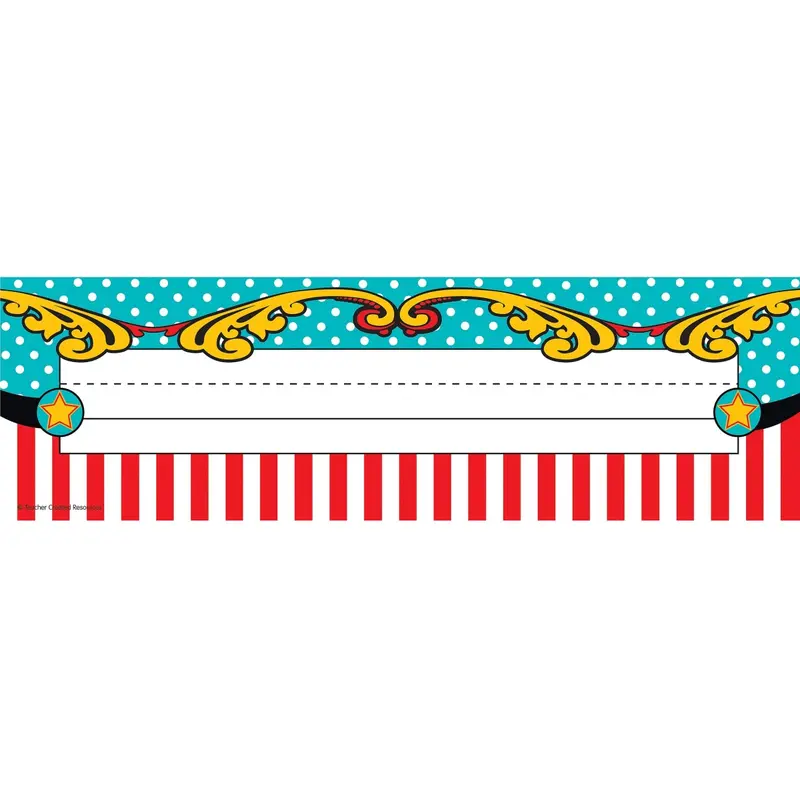 Teacher Created Carnival Flat Name Plates, 11.5" x 3.5", Pack of 36 (TCR 5715)