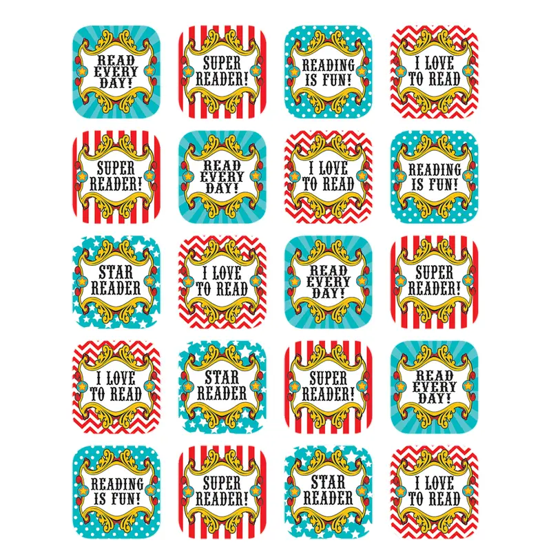 Teacher Created Carnival "I Love to Read" Stickers, Pack of 120 (TCR5718)