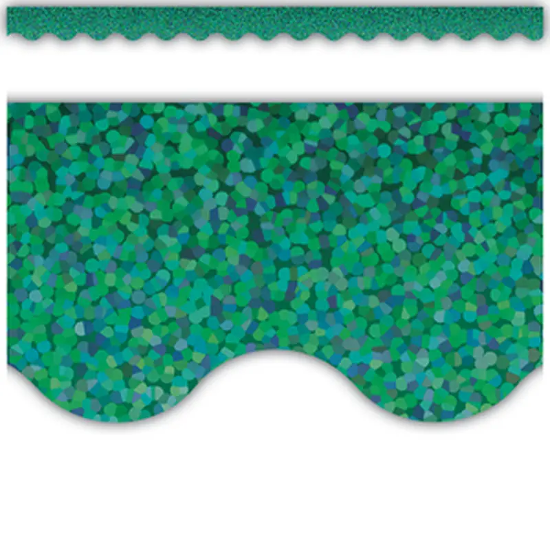 Teacher Created Green Sparkle Scalloped Border Trim (TCR8795)