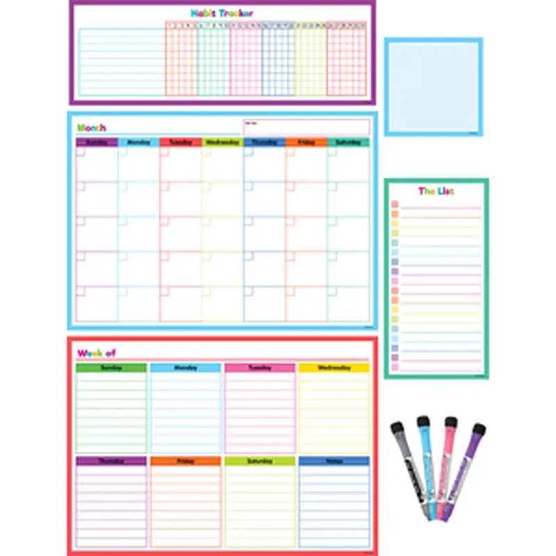 Teacher Created Colorful Dry-Erase Magnetic Calendar Set (TCR 77405)