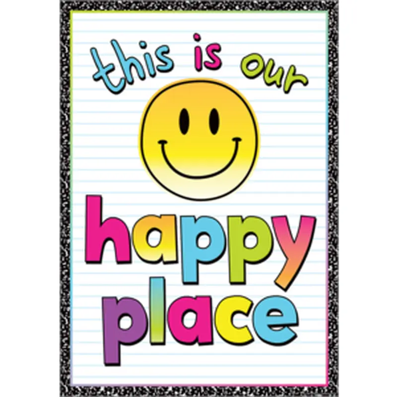 Teacher Created Happy Place Positive Poster, 13" x 19" (TCR 7468)