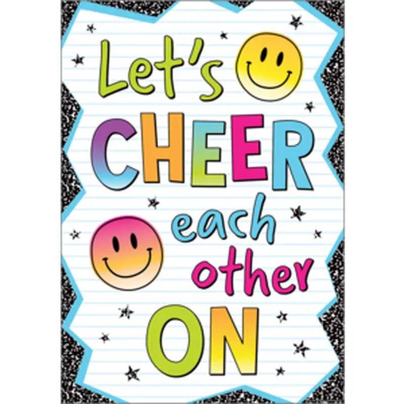 Teacher Created Lets Cheer Each Other On Positive Poster, 13" x 19" (TCR 7466)