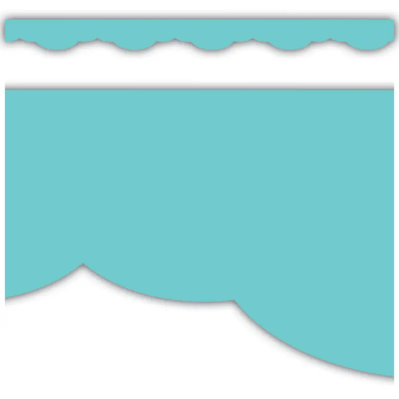 Teacher Created Light Turquoise Fancy Scallops Border Trim (TCR 9139)