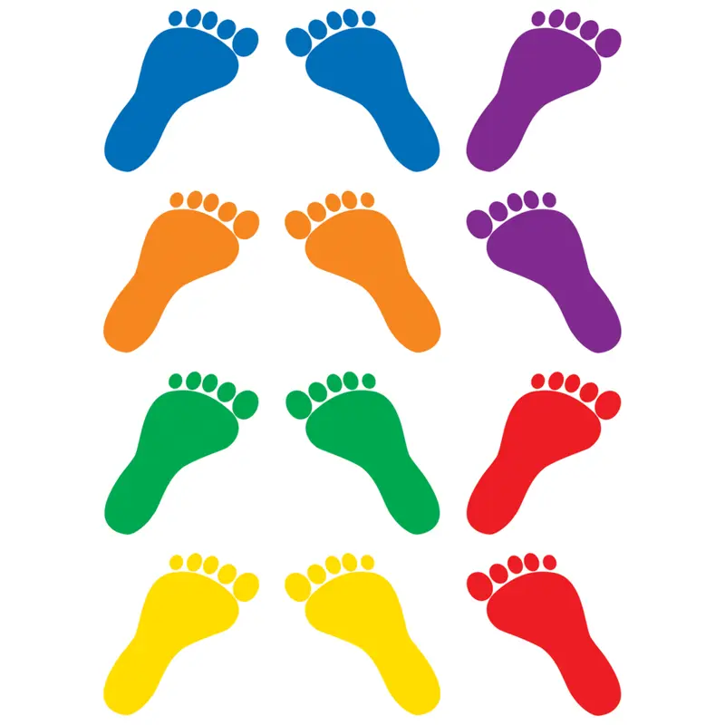 Teacher Created Mini Accents Cut Outs 2.5" FOOTPRINTS (TCR 5367)