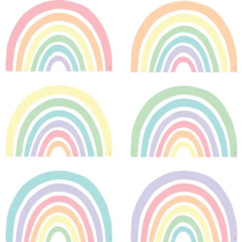 Teacher Created Pastel Pop Rainbows Accents, 30 Pieces (TCR 8443)