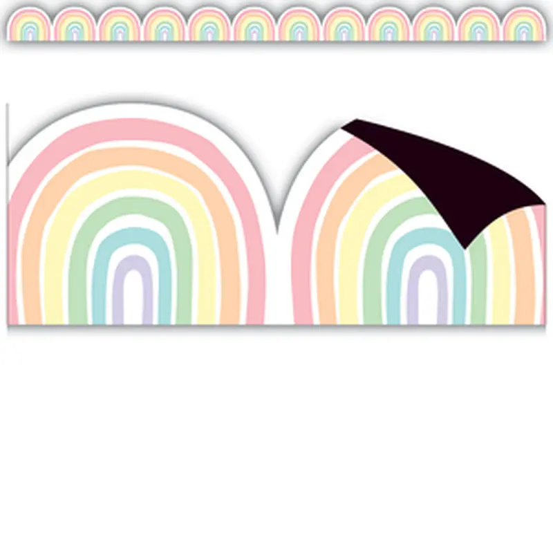 Teacher Created Pastel Pop Rainbows Magnetic Border, 24" x 1" (TCR 77574)