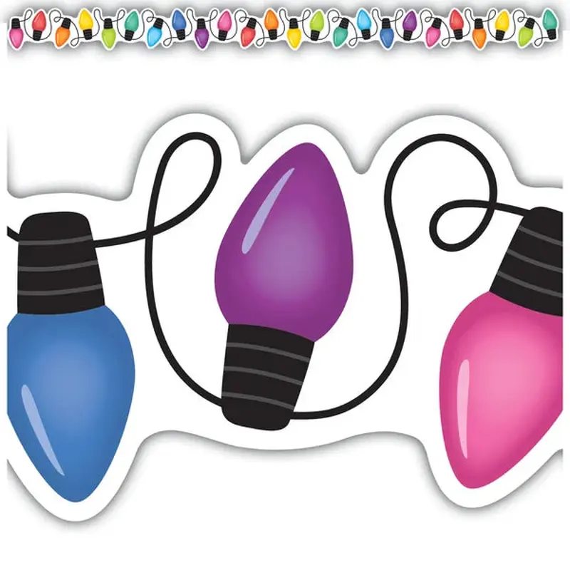 Teacher Created Resources Colorful Holiday Lights Die-Cut Border Trim (TCR 6952)