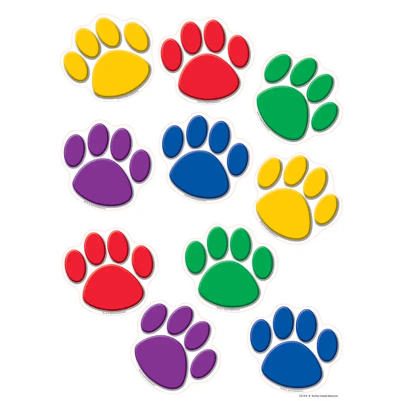 Teacher Created Resources Colorful Paw Print Accents (TCR 4114)