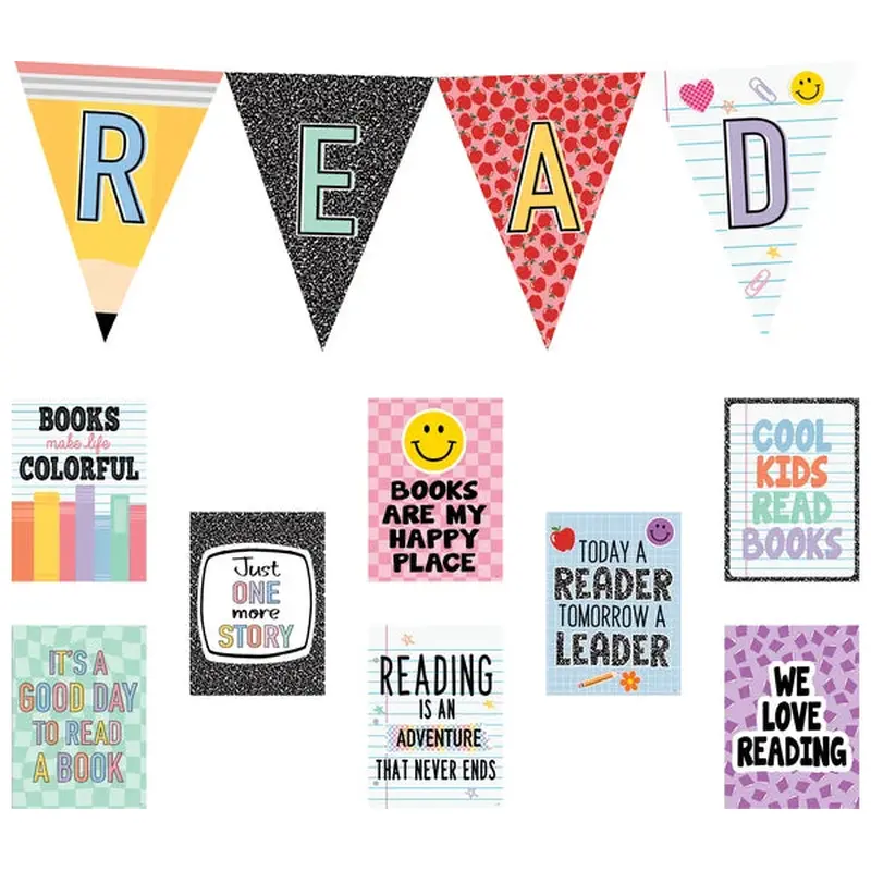 Teacher Created Resources Cool for School Read Pennants Bulletin Board (TCR 9302)