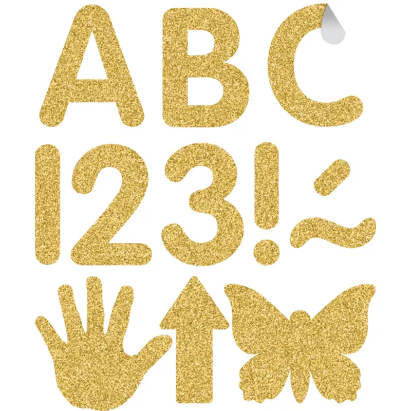 Teacher Created Resources Gold Glitz 2" Classic Self-Adhesive Letters, Uppercase (TCR 9648)