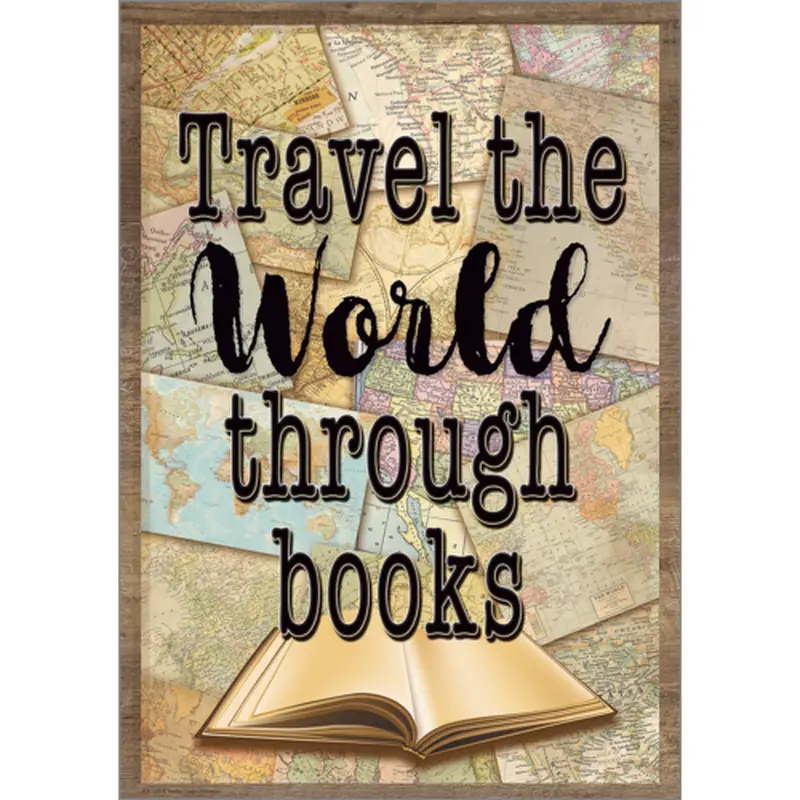 Teacher Created Travel the World Through Books Positive Poster 13" x 17" (TCR7438)