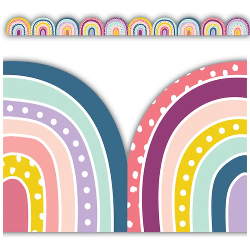 Teacher Created Resources Oh Happy Day Rainbows Die-Cut Border Trim (TCR 9092)