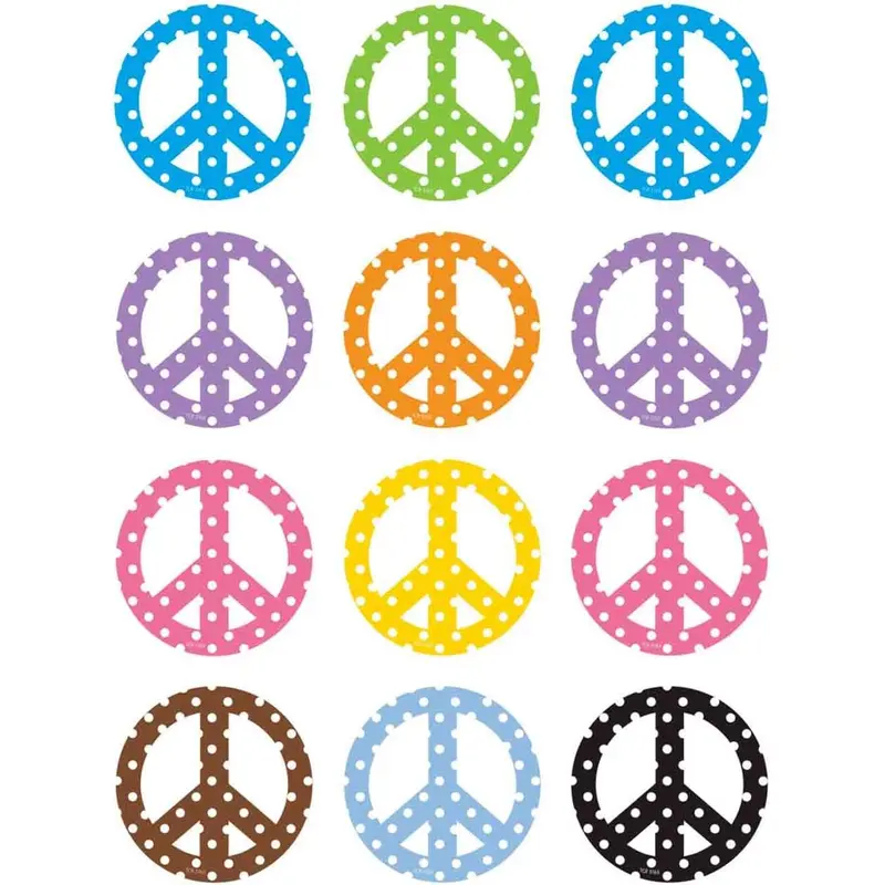Teacher Created Resources Peace Sign Mini Accents, 36 Pack (TCR 5163)