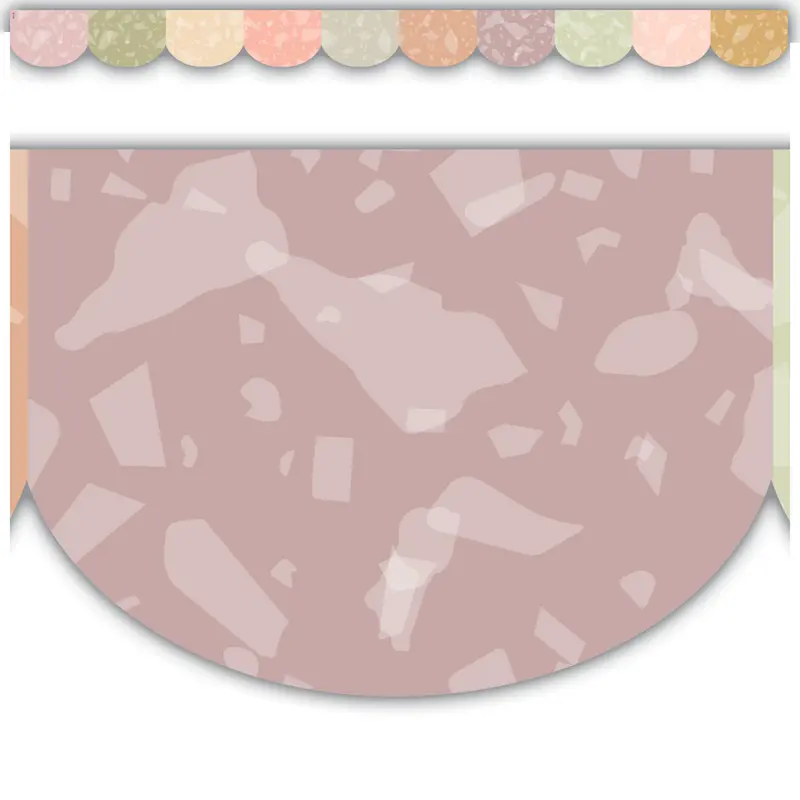 Teacher Created Resources Terrazzo Tones Scalloped Die-Cut Border Trim (TCR 7214)