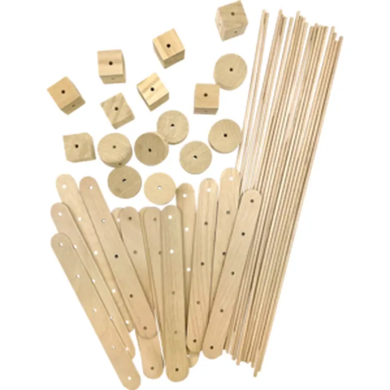 Teacher Created STEM Basics: Wood Construction Kit - 66 count (TCR 20950)