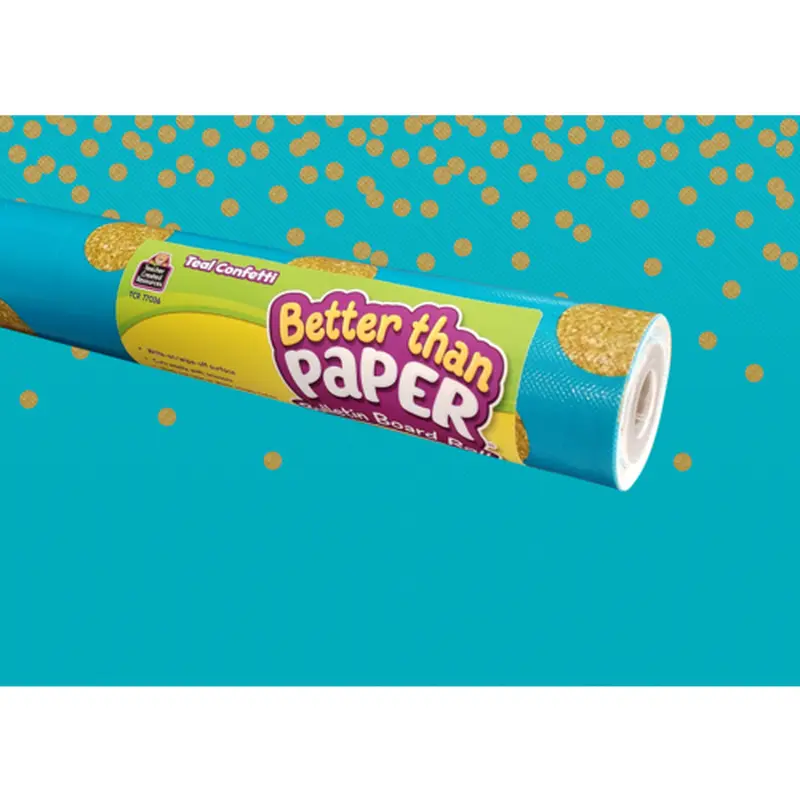 Teacher Created Teal Confetti Better Than Paper Bulletin Board Roll (TCR77036)