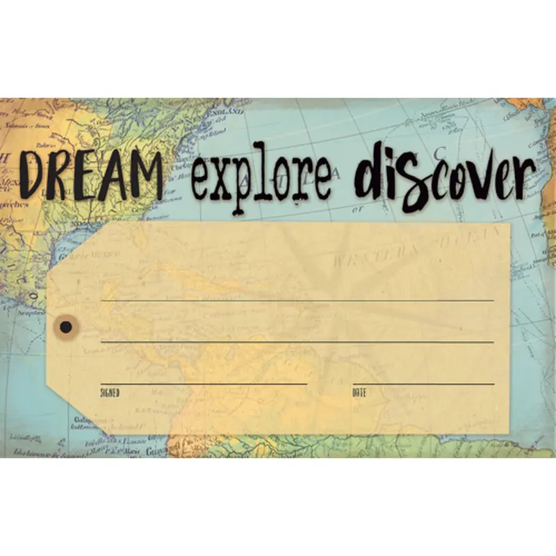 Teacher Created Travel the Map Dream Explore Discover Awards (TCR 8570)