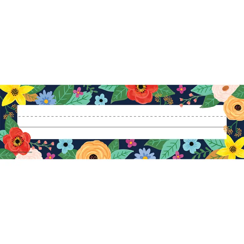 Teacher Created Wildflowers Flat Name Plates, Pack of 36 (TCR 6698)